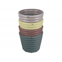 VASOS PARA JARDIM MIMMO EM PLASTICO 4 UN 1,7 LITROS CORES CINZA MUSGO TERRA GRAFITE TRAMONTINA