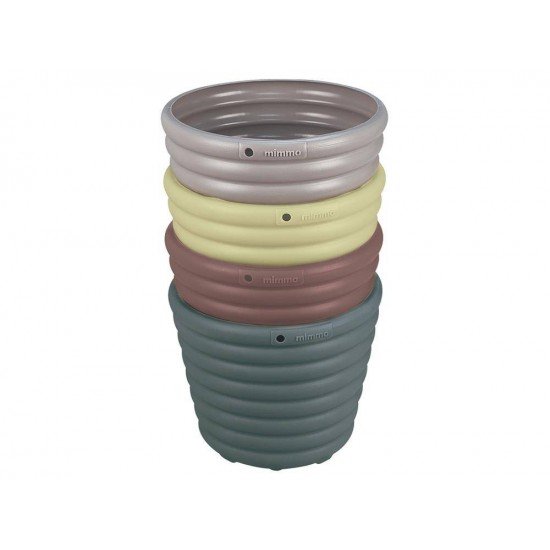 VASOS PARA JARDIM MIMMO EM PLASTICO 4 UN 1,7 LITROS CORES CINZA MUSGO TERRA GRAFITE TRAMONTINA