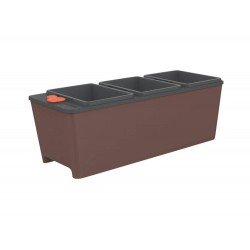 VASO PLASTICO AUTOIRRIGAVEL TRIPLO COR CAFE TRAMONTINA