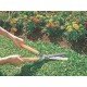 TESOURA PARA CERCA VIVA LAMINA METALICA SERRILHADA E POLIDA CABO DE MADEIRA TRAMONTINA