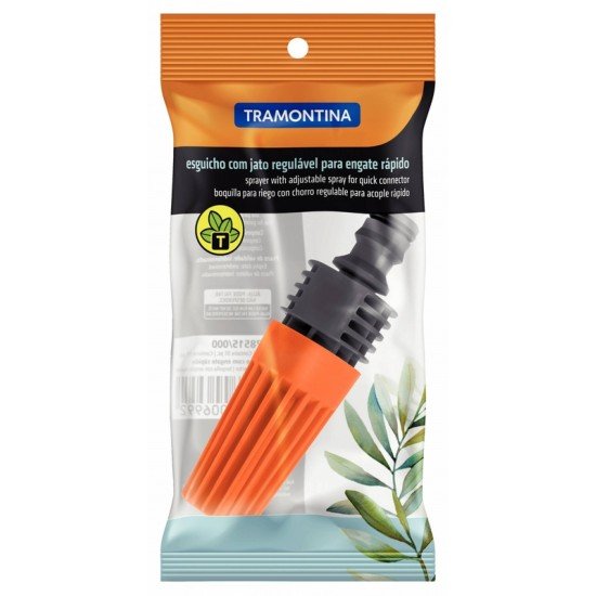 ESGUICHO EM PLASTICO COM JATO REGULAVEL PARA ENGATE RAPIDO PARA JARDIM TRAMONTINA