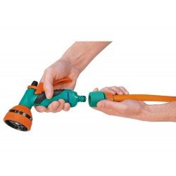 HIDROPISTOLA EM PLASTICO COM 10 TIPOS DE JATO PARA ENGATE RAPIDO PARA JARDIM TRAMONTINA
