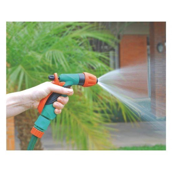 IRRIGADOR EM PLASTICO COM REGULAGEM E CORTE COM JATO TIPO CHUVEIRINHO,PARA JARDIM TRAMONTINA