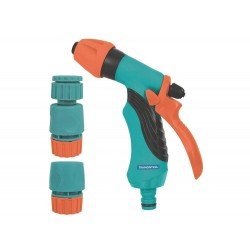 CONJ IRRIGACAO DE JARDIM COM 4 ENGATES RAPIDOS E 1 HIDROPISTOLA JATO PLASTICAS PARAJARDIM TRAMONTINA