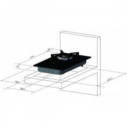 FOGAO COOKTOP FISCHER 1Q FIT LINE TC GAS MESA VIDRO PRETO BIVOLT