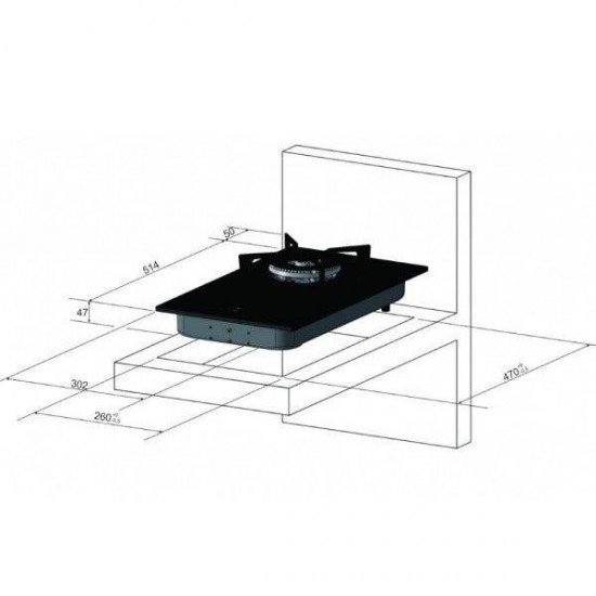 FOGAO COOKTOP FISCHER 1Q FIT LINE TC GAS MESA VIDRO PRETO BIVOLT