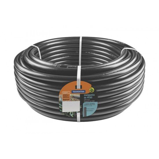 MANGUEIRA PARA IRRIGACAO 1 2 PRETA EM PEBD 1 CAMADA 50 M - 2,0 MM TRAMONTINA