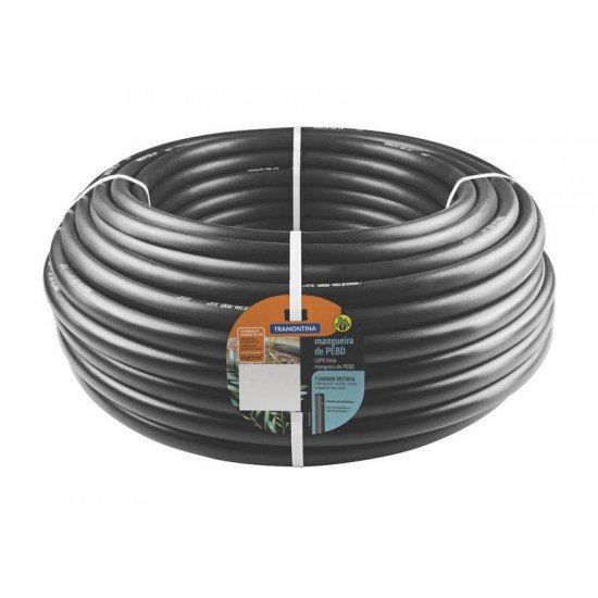 MANGUEIRA PARA IRRIGACAO 3 4 PRETA EM PEBD 1 CAMADA 50 M - 1,5 MM TRAMONTINA