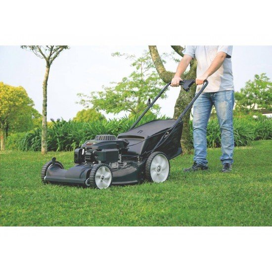 CORTADOR DE GRAMA A COMBUSTAO TRACIONADO CCT55M CHASSI METALICO MOTOR 6 HP CESTO COLETOR TRAMONTINA