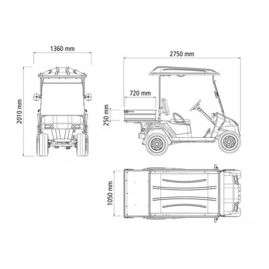 VEICULO UTILITARIO ELETRICO ELETTRO 170CP - 2 PASSAGEIROS TRAMONTINA