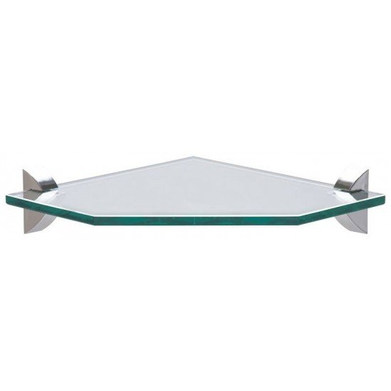PRATELEIRA DE VIDRO MODELO GLASS QUADRADA DE 8 MM DE ESPESSURA COM SUPORTE INJETADO TRAMONTINA