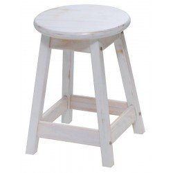 BANQUETA DE MADEIRA TAMANHO MEDIO MODELO RUSTICO COR BRANCA TRAMONTINA