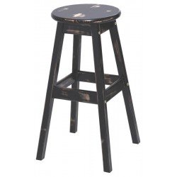 BANQUETA DE MADEIRA TAMANHO ALTO MODELO RUSTICO COR PRETA TRAMONTINA