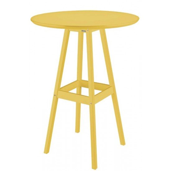 MESA DE MADEIRA PUB ALTA EM PINUS COM ACABAMENTO AMARELO TRAMONTINA