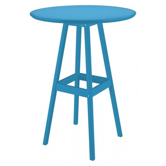 MESA DE MADEIRA PUB EM PINUS COM ACABAMENTO AZUL TRAMONTINA