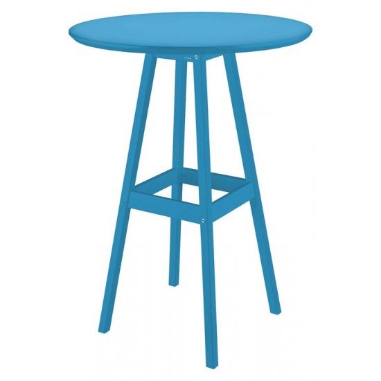 MESA DE MADEIRA PUB ALTA EM PINUS COM ACABAMENTO AZUL TRAMONTINA