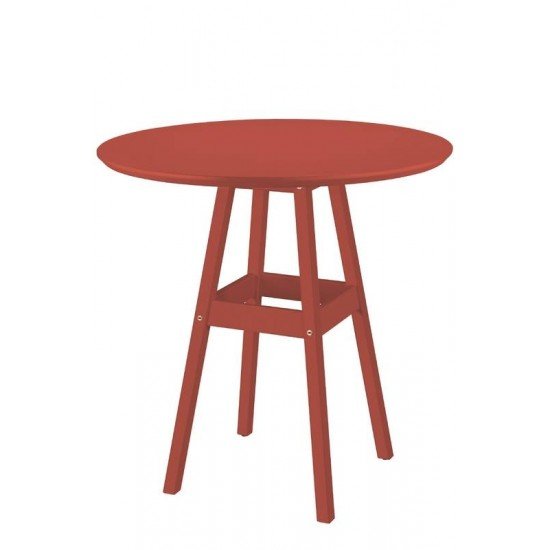 MESA DE MADEIRA PUB EM PINUS COM ACABAMENTO VERMELHO TRAMONTINA