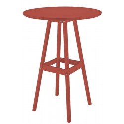 MESA DE MADEIRA PUB ALTA EM PINUS COM ACABAMENTO VERMELHO TRAMONTINA