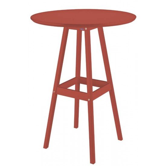 MESA DE MADEIRA PUB ALTA EM PINUS COM ACABAMENTO VERMELHO TRAMONTINA