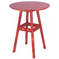 MESA DE MADEIRA PUB RUSTICA EM PINUS COM ACABAMENTO VERMELHO TRAMONTINA