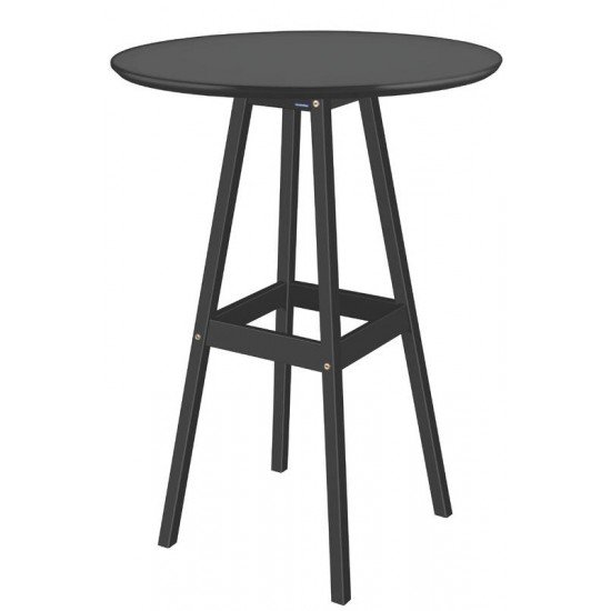 MESA DE MADEIRA PUB ALTA EM PINUS COM ACABAMENTO PRETO TRAMONTINA