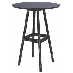 MESA DE MADEIRA PUB ALTA RUSTICA EM PINUS COM ACABAMENTO PRETO TRAMONTINA
