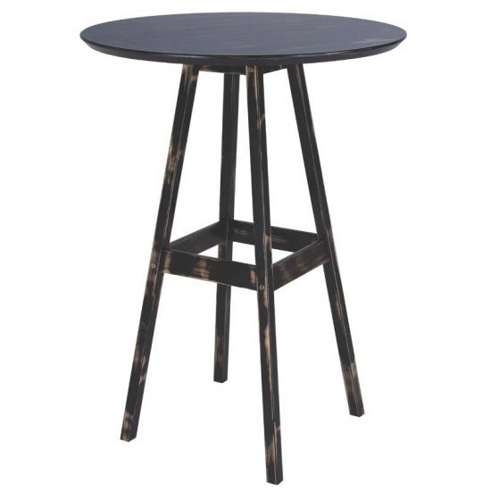 MESA DE MADEIRA PUB ALTA RUSTICA EM PINUS COM ACABAMENTO PRETO TRAMONTINA