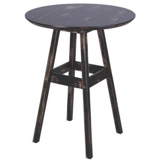 MESA DE MADEIRA PUB RUSTICA EM PINUS COM ACABAMENTO PRETO TRAMONTINA