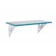 PRATELEIRA COLOR MADEIRA PINUS BRANCA BORDA EM PVC AZUL E SUPORTE METALICO 600X250X15 MM TRAMONTINA