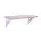 PRATELEIRA COLOR MADEIRA PINUS BRANCA BORDA EM PVC ROSA E SUPORTE METALICO 600X250X15 MM TRAMONTINA