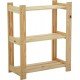 ESTANTE MODULARE EM MADEIRA PINUS COM ACABAMENTO NATURAL COM 3 PRATELEIRAS TRAMONTINA