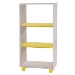 ESTANTE SUMMER 60 2 EM MADEIRA PINUS COM ACABAMENTO BRANCO COM 2 PRATELEIRAS AMARELAS TRAMONTINA