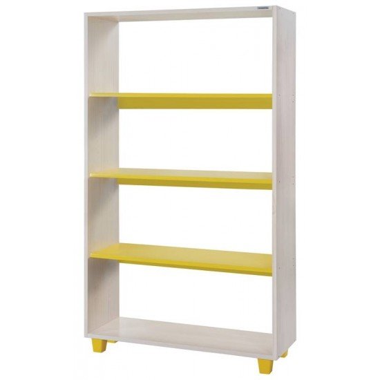 ESTANTE SUMMER 60 3 EM MADEIRA PINUS COM ACABAMENTO BRANCO COM 3 PRATELEIRAS AMARELAS TRAMONTINA