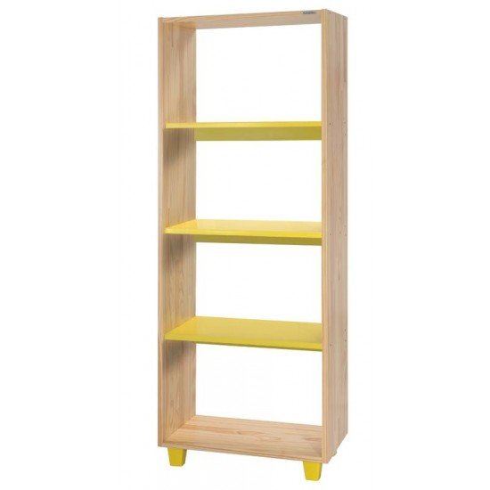 ESTANTE SUMMER 60 3 EM MADEIRA PINUS COM ACABAMENTO VERNIZ COM 3 PRATELEIRAS AMARELAS TRAMONTINA