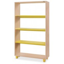 ESTANTE SUMMER 90 3 EM MADEIRA PINUS COM ACABAMENTO VERNIZ COM 3 PRATELEIRAS AMARELAS TRAMONTINA