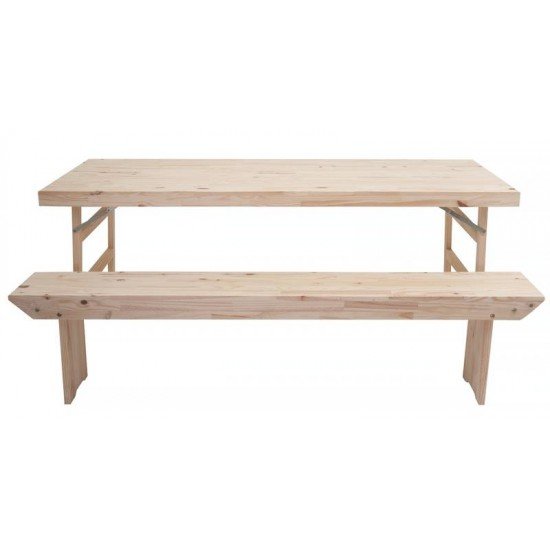 CONJUNTO MESA E BANCOS DOBRAVEIS NATURALLE MADEIRA PINUS C ACABAMENTO NATURAL 1300 MM TRAMONTINA