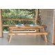 CONJUNTO DE MESA E BANCOS NATURALLE COM TINGIMENTO RUSTICO TRAMONTINA