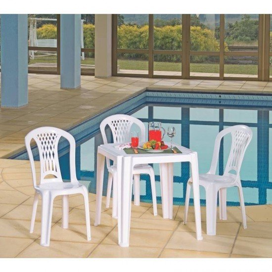 CADEIRA PLASTICA MONOBLOCO LAGUNA ECONOMY BRANCA