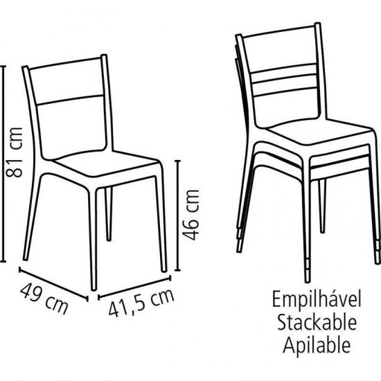 CADEIRA PLASTICA MONOBLOCO DIANA BRANCA