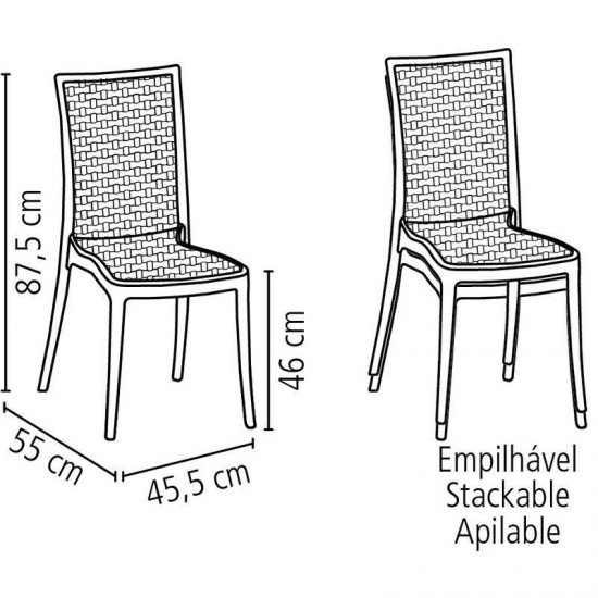 CADEIRA PLASTICA MONOBLOCO LAURA CAMURCA TRAMONTINA