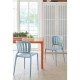 CADEIRA PLASTICA MONOBLOCO SOFIA AZUL ENCOSTO VAZADO VERTICAL