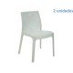 KIT 2 CADEIRAS PLASTICA MONOBLOCO ALICE MADRE PEROLA BRANCA TRAMONTINA