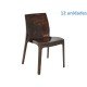 KIT 12 CADEIRAS PLASTICA MONOBLOCO ALICE MARRON MOGNO TRAMONTINA