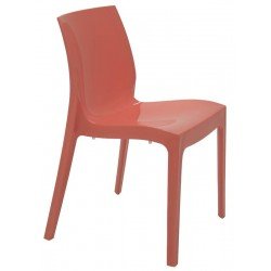 CADEIRA ALICE POLIDA SEM BRACOS EM POLIPROPILENO ROSA CORAL TRAMONTINA