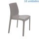 KIT 12 CADEIRAS PLASTICA MONOBLOCO ALICE CAMURCA TRAMONTINA