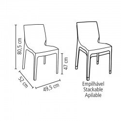 CADEIRA PLASTICA MONOBLOCO ALICE AMARELA SATINADA