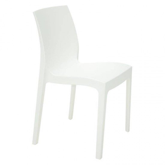 CADEIRA PLASTICA MONOBLOCO ALICE BRANCA SATINADA