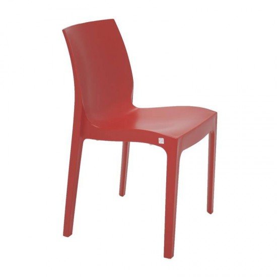 CADEIRA PLASTICA MONOBLOCO ALICE VERMELHA SATINADA