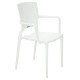 CADEIRA PLASTICA MONOBLOCO COM BRACOS SOFIA BRANCA