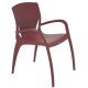 CADEIRA PLASTICA MONOBLOCO COM BRACOS CLARICE MARSALA